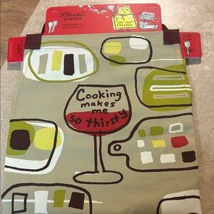 Blue Q Apron with Colorful Wine Glass Design